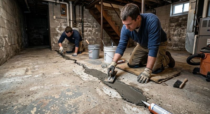 Cracked Basement Floor Repair in Boone, NC