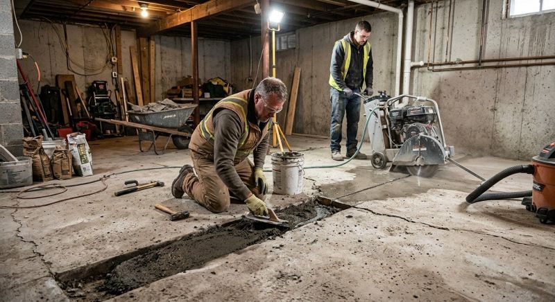 Cracked Basement Floor Repair in Boone, NC